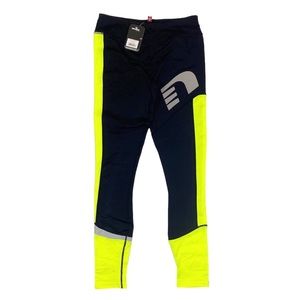 NEW Newline Visio Reflective Neon Black Tights Leggings